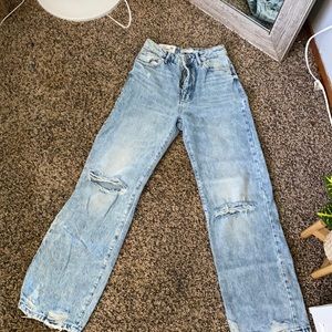Wide leg garage jeans